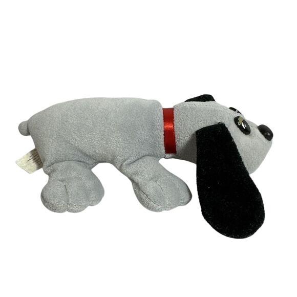 Vintage 1986 Tonka Pound Puppies 7” Plush Gray Black Ears No Spots Red Collar - Picture 5 of 7